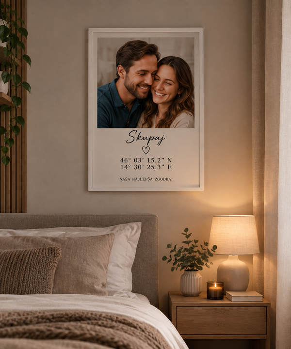 Personalizirane slike z vašo fotografijo in koordinatami